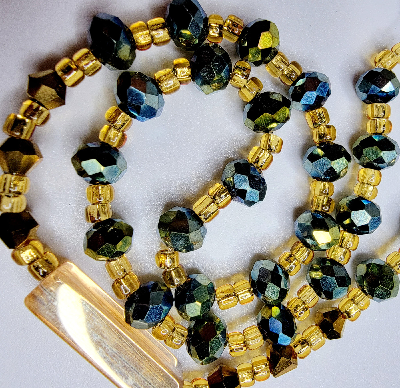 Crystal Bar Anklet- Green